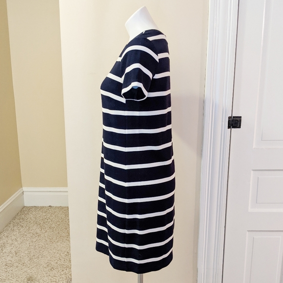 LOFT navy blue and white shift dress - Picture 2 of 7